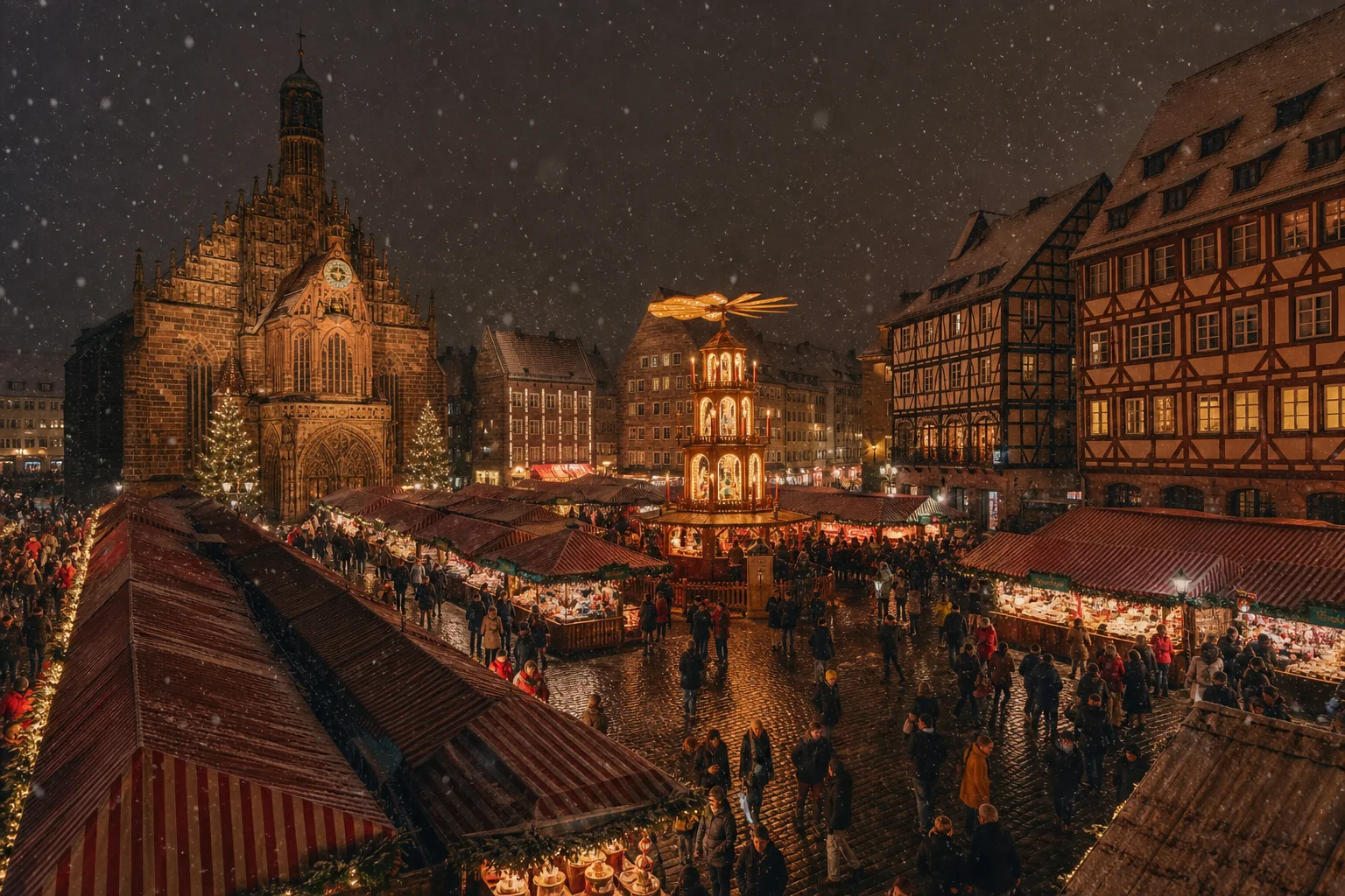 Illustration Weihnachtsmarkt als Beispiel für Marktanalyse